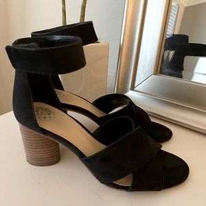 Vince Camuto Black Heel Suede Sandals